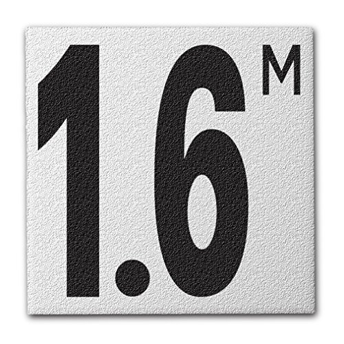 Ceramic Swimming Pool Deck Depth Marker " 1.6 M " Abrasive Non-Slip Finish, 5 inch Font