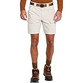Savane Mens 8” Hiking Cotton Cargo Shorts with Tech Pocket (Available in Big and Tall)