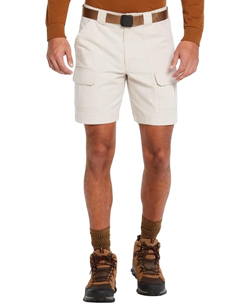 Savane Men's 8” Hiking Cotton Cargo Shorts with Tech Pocket (Available in Big and Tall), Stone