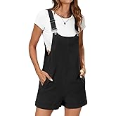 ANRABESS Women's Short Overalls Summer Adjustable Strap Loose Fit Bib Shortalls Rompers Spring Travel Vacation Clothes