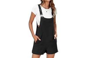 ANRABESS Women's Short Overalls Summer Adjustable Strap Loose Fit Bib Shortalls Maternity Romper Travel Vacation Clothes