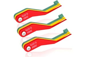 DITKOK 3 Pack 9-Piece Metal Brake Pad Gauge Set, Brake Gauge Measure Tool to Quickly Measure Brake Pad Wear, Brake Pad Thickness Gauge for Most Cars, Easy to Read Color Coded - 2mm to 12mm