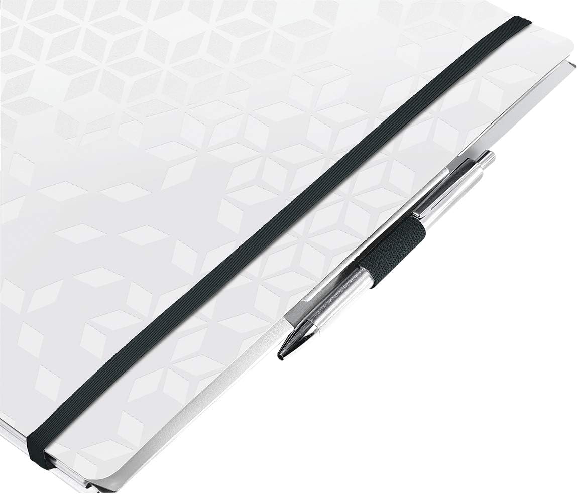 Leitz A4 Stiff Cover Notebook, White Wire Bound, 80 Sheets, Ruled, 80 gsm Ivory Paper, Wow Be Mobile Range - Image 4