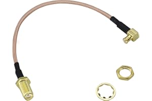 HCFeng RG316 SMA to MCX Right Angle Cable, SMA Female to MCX Male Right Angle 90 Degree Extension Coaxail Cable R-F coaxial C