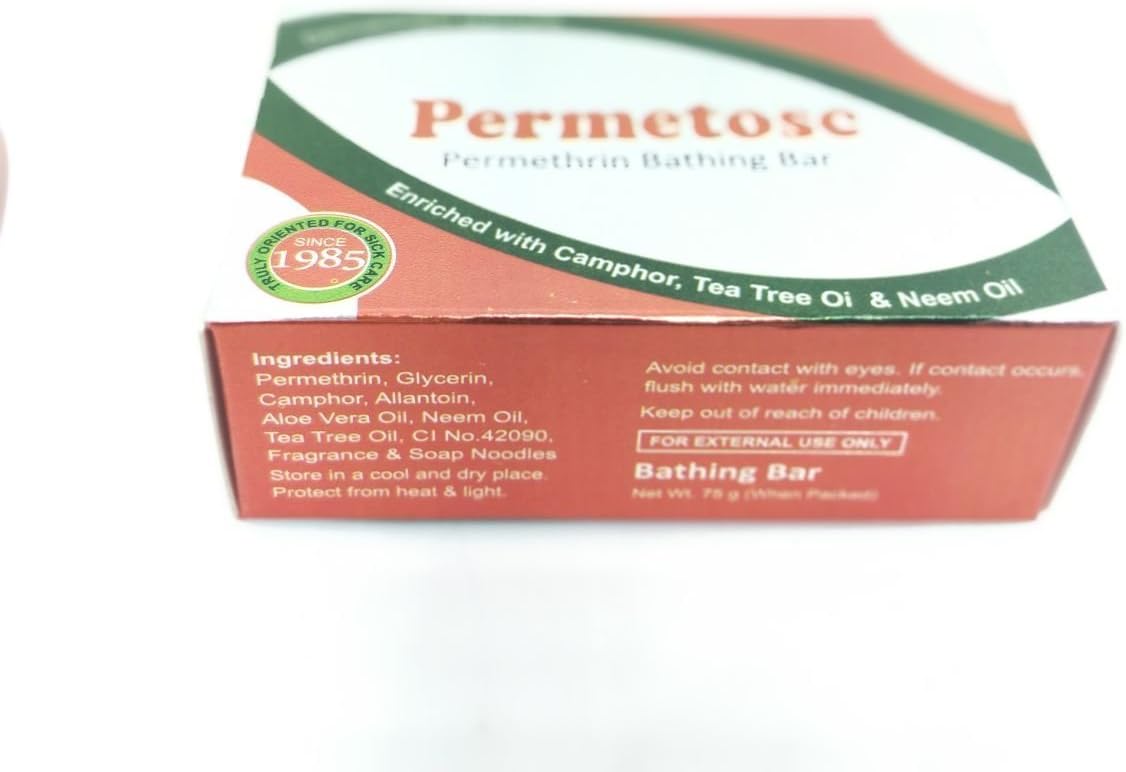Permetosc Bathing Bar, Permetosc Soap with Camphor, Tea Tree Oil and Neem Oil 75 gm Pack of 1
