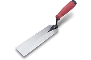 QLT by Marshalltown Masonry Margin Trowel, 8 Inch by 2 Inch, Red Soft Grip Handle, MTSG82