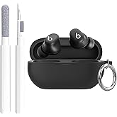 Aircawin for Beats Solo Buds Case Cover 2024,Premium Soft Silicon Case with Keychain and Cleaing Pen for Beat Solo Buds Wireless Earphones,Headphone Accessories-Black