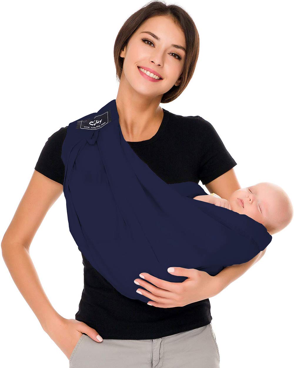 Photo 1 of ***(HEAVILY USED/ MINOR DAMAGE)***Baby Carrier by Cuby, Natural Cotton Baby Wraps Sling Baby Holder Extra Comfortable for Easy Wearing Carrying for Newborn, Soft and Adjustable Newborn and Toddler Carrier Slings (Dark Blue)