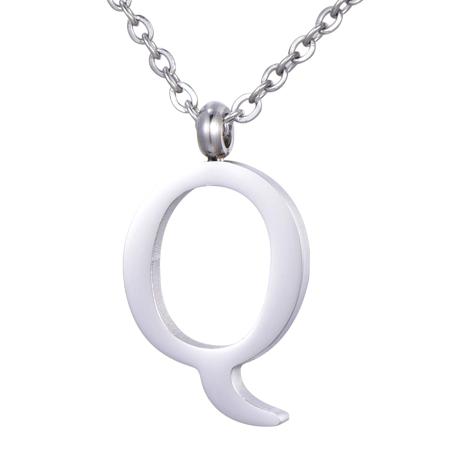 Morella Women's Stainless Steel Necklace Silver with Pendant Letter Q