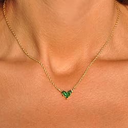 WFYOU Gold Heart Necklace for Women Dainty Tiny 14k