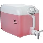 HOANK 5 Gallons Carboy Dispenser with Faucet and Lid&ndash; Water Container Heavy-Duty HDPE Carboy for Multi Purpose Uses &amp; Liquid Storage &ndash; Mixing Container &ndash; Made in USA