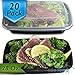 [20 Pack] 28 Oz. Meal Prep Containers BPA Free Plastic Reusable Food Storage Container Microwave & Dishwasher Safe w/ Airtight Lid For Portion Control & Bento Box Lunch Box