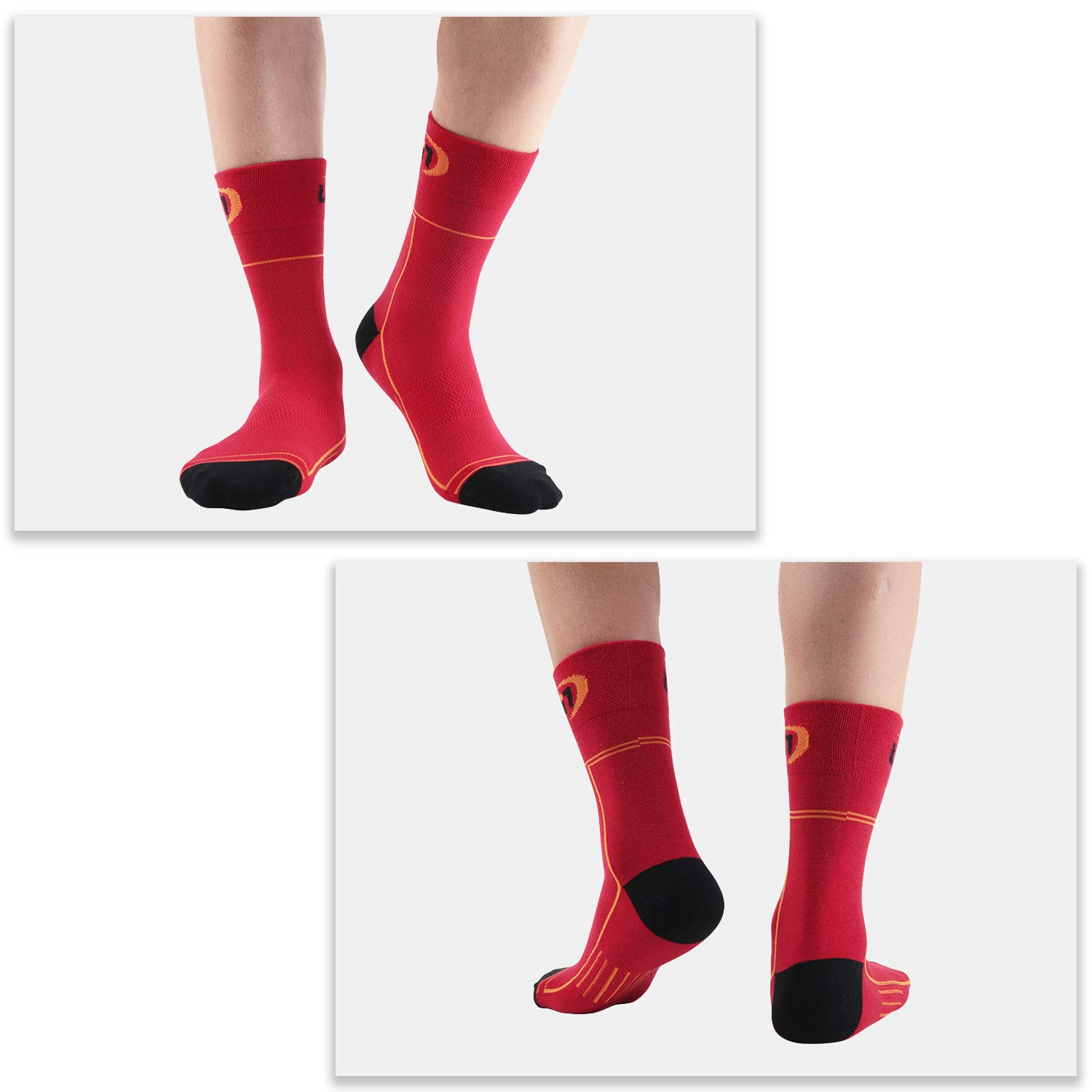 Lin 7 Pack Cycling Socks for Men and Women Funny Color Biking Socks