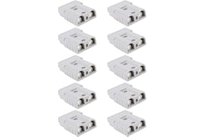 Battery Power Connector, 50A 600V 16mm² 6AWG Cable Terminal, Impact Polycarbonate with Copper Silver Plated, for Solar Panel 