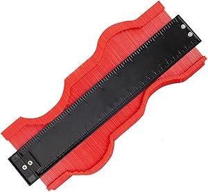 HomeMall 10 Inch Contour Gauge Duplicator Template Tool, Plastic Profile Gauge Shape Copying Measure Tool for Precise Copies Irregular and odd Shapes (Red)