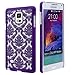 Galaxy Note 4 Case, Style4U Galaxy Note 4 [Purple] Flower Damask Design Slim Fit Case Cover for Samsung Galaxy Note 4 with 1 Stylus and 1 HD Clear Screen Protector [Purple]