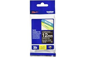Brother Genuine P-Touch 2-Pack TZe-335 Laminated Tape, White Print on Black Standard Adhesive Laminated Tape for P-Touch Labe