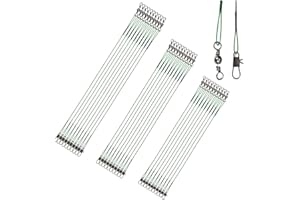 30pcs Fishing Tackle Leaders,3 Sizes Stainless Steel Fishing Wire Leaders with Swivels Snaps Connect Tackle Lures Rig Hooks f