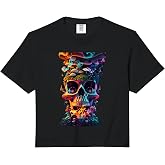 Goblincore Aesthetic Grunge Fungi Mushroom Skull Comfort Colors Crop Top