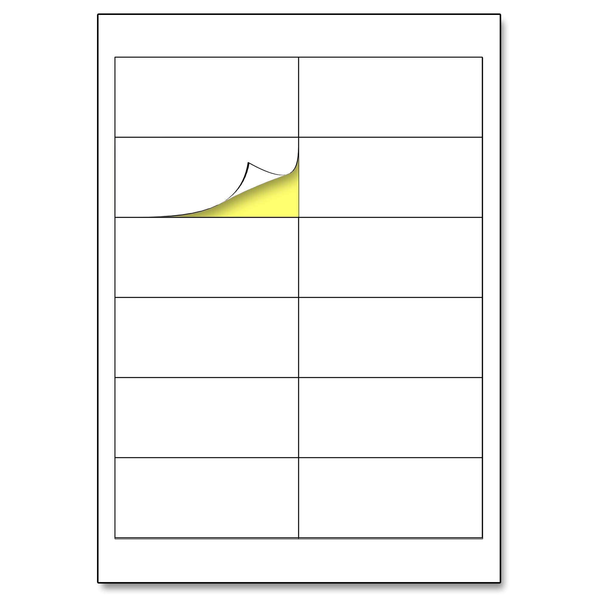 12 per Sheet, 25 Sheets, A4 White Sticker Labels, Laser/Inkjet Printing - 97 x 42.3mm