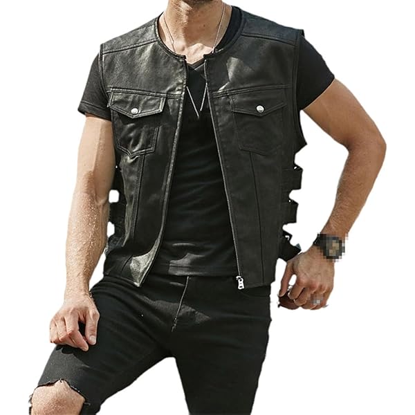 ジャケット・アウター RIDERS SYNTHETIC LEATHER VEST JACKET RIDERS SYNTHETIC LEATHER VEST JACKET