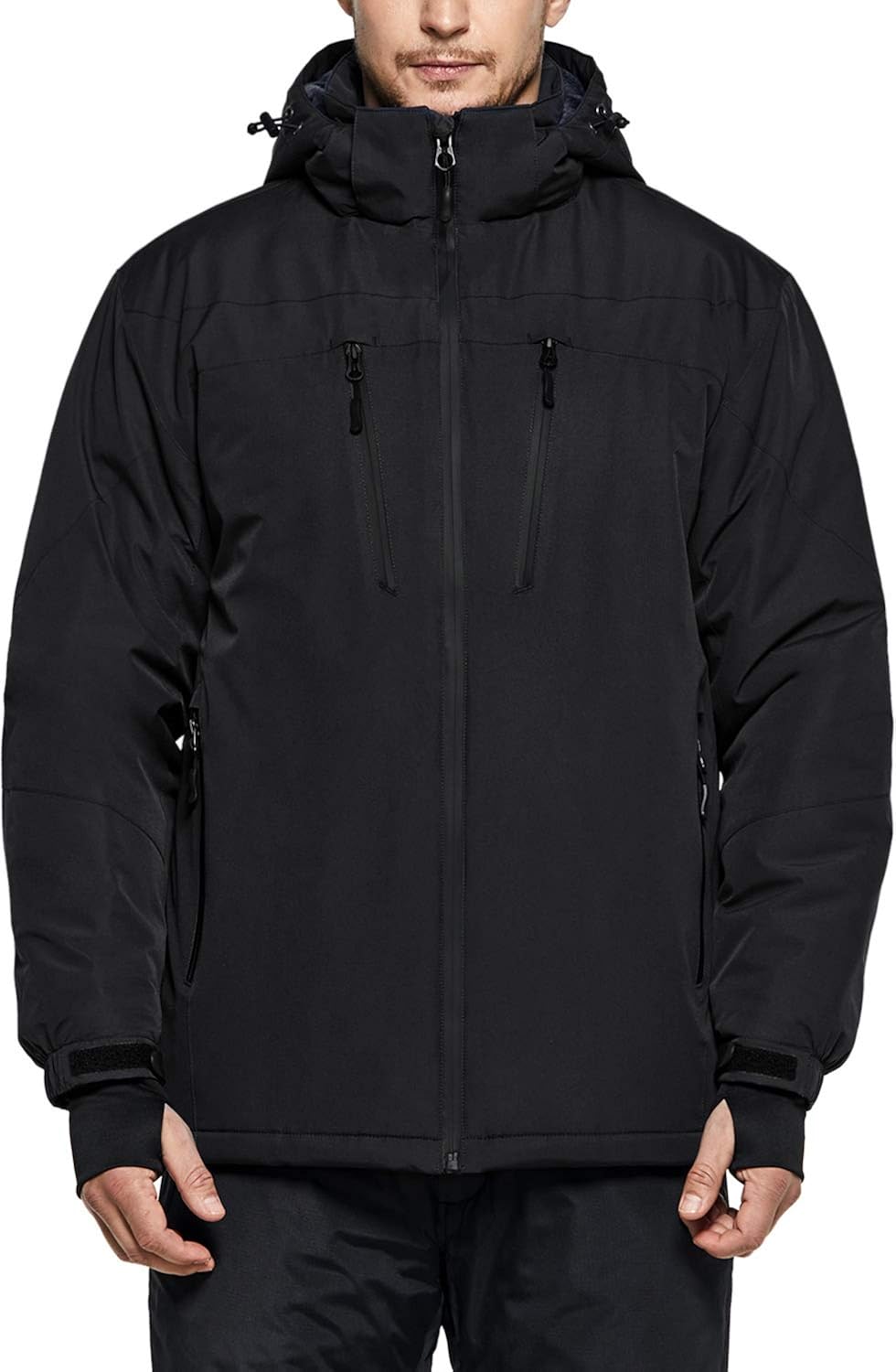 TSLA Men's Winter Ski Jacket, Waterproof Warm Insulated Snow Coats, Cold Weather Windproof Snowboard Jacket with Hood : Clothing