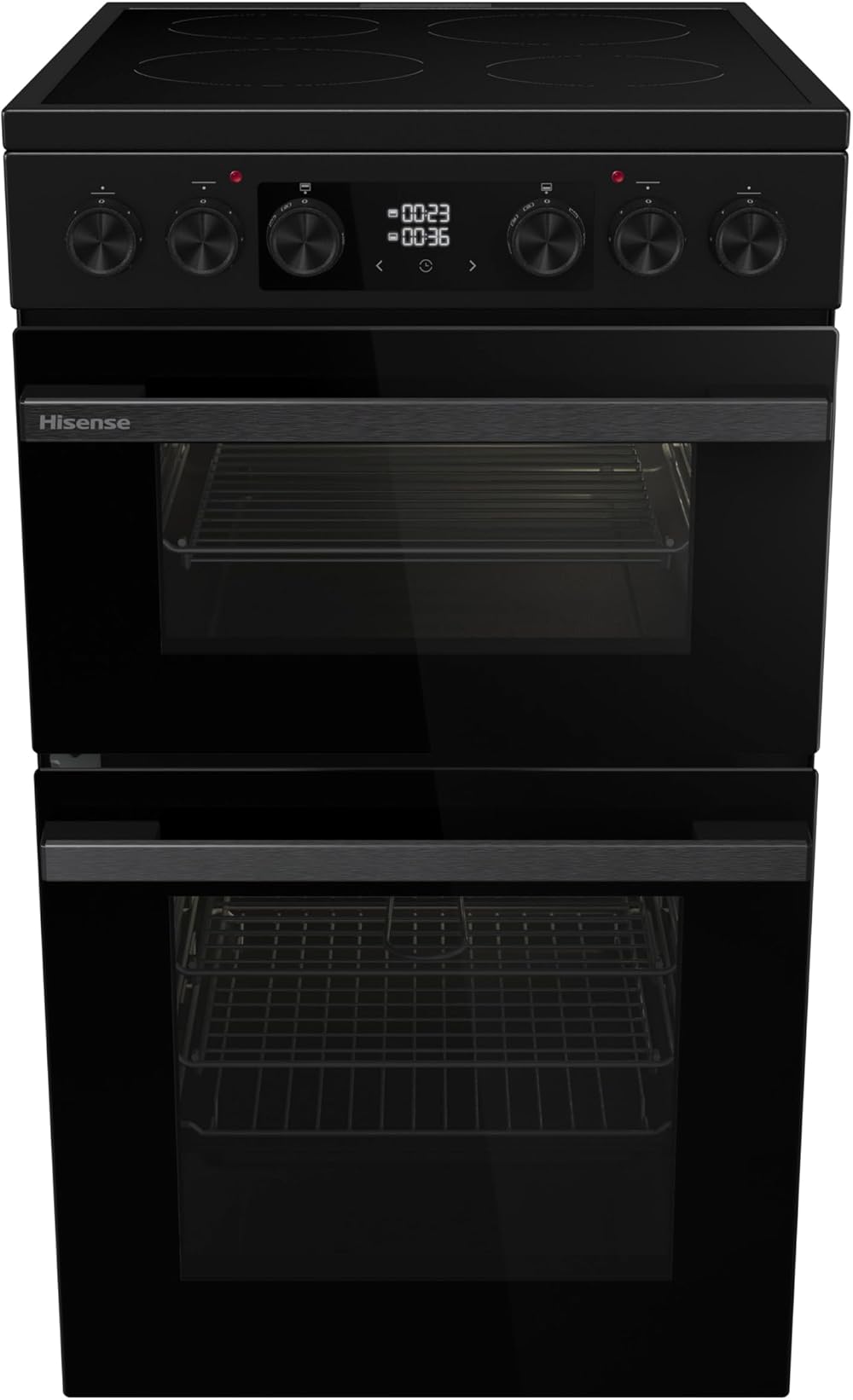 Hisense Freestanding Ceramic Electric Cooker Double Oven 69/43L Black A Rated