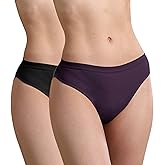 REELINDRY Washable Incontinence Underwear for Women, 2 oz Ladies Leak Proof Briefs for Postpartum Bladder Control 2 Pack (Black-Berry, 2XL)