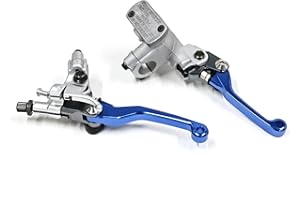 MOTOR-MH 7/8 Universal Short CNC Brake Master Cylinder Clutch Perch Levers Kit Compatible with Yamaha WR400/YZ400F YZ80/YZ125/YZ250 WR450F YFM250 TW200 TTR225 Most Motorcycles Dirt Bikes Off Road ATV Blue