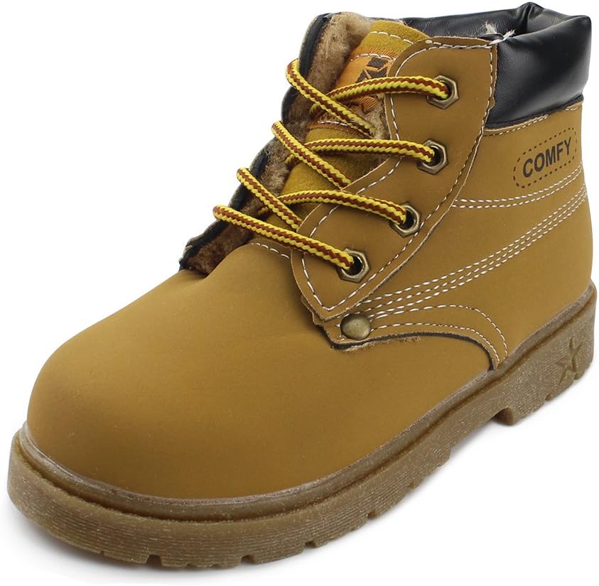 Gungun Kids Waterproof Lace Up Boots Boy Girl Hiking Combat Boots (Toddler/Little Kid)