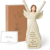 NINNSSOT Retirement Gift for Woman, Happy Retirement Party Decorations, 7.5” Retired Angel Figurines Ideas Retirement Gifts for Women Coworker Teacher Nurses Doctors Friends