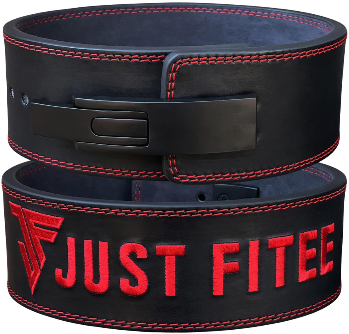 Just Fitee Weightlifting lever Belt Powerlifting Belts,gym belts,Strength Belts 4 Inch 10-13 mm for Men and Women with stainless steel Lever Buckles S-XXL (Red/Black, M)