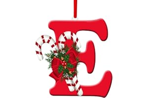 AYEBEAU 26 Letters Christmas Tree Decoration Pendant,Christmas Tree Ornaments Personalized DIY Christmas Ornaments Christmas Decoration Xmas Tree Hanging Decor (E)