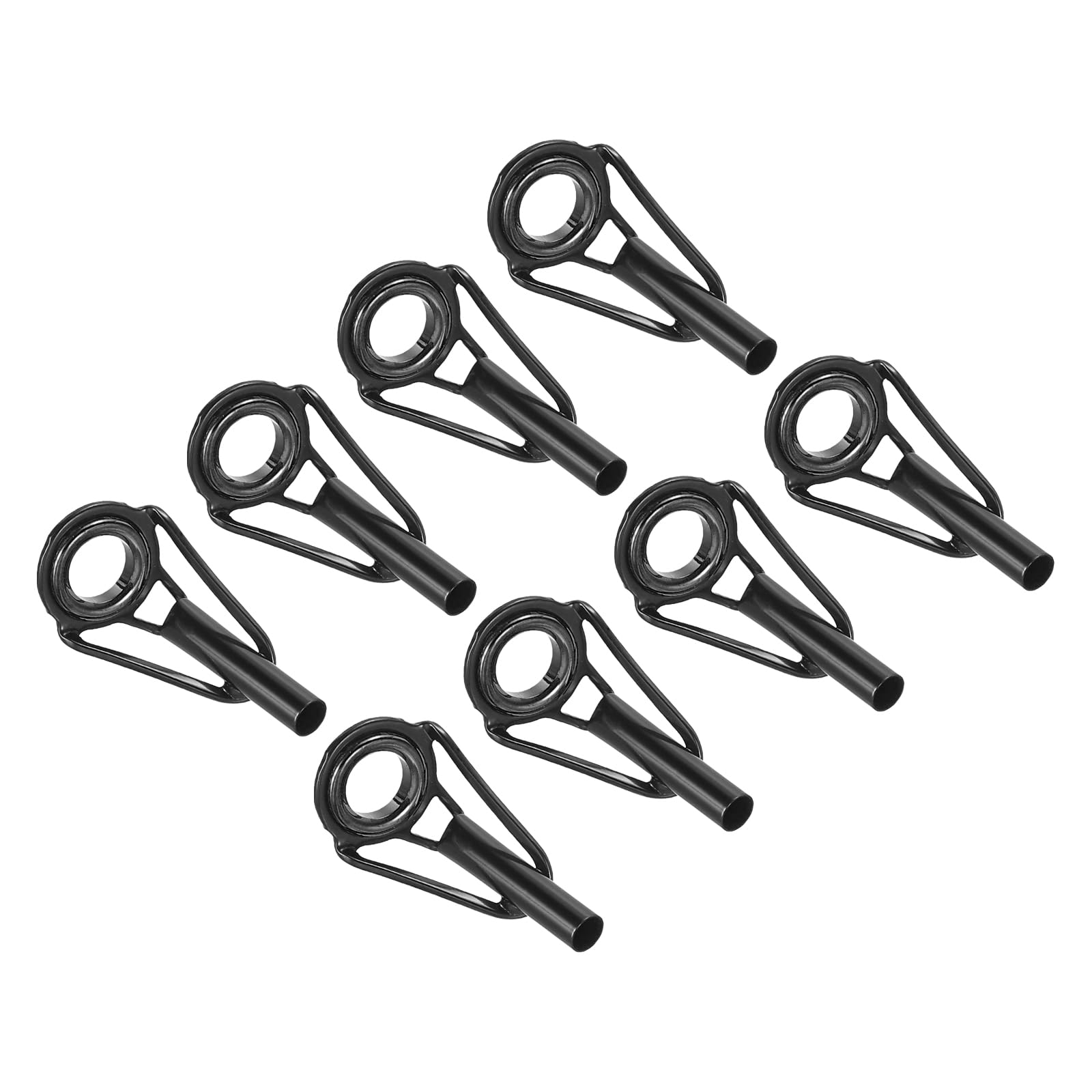 PATIKIL 2.8mm Fishing Rod Tip Repair Kit, 8pcs Stainless Steel Pole Ring Guide Replacement for Saltwater Freshwater Fishing, Black