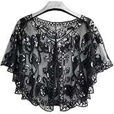 Specell 1920s Shawl Wraps Wedding Bridal Wrap Sequin Beaded Shawl For Evening Dresses Wedding Gatsby Party Harlem Night
