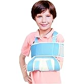 DouHeal Medical Kids Arm Sling, Breathable, Soft & Comfort, Adjustable, Toddler Children Pediatric Rotator Cuff, Elbow Support for Broken, Fractured Arm & Shoulder Injury, Immobilizer Band (Blue)
