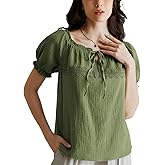 Scarlet Darkness Renaissance Shirt Women Summer Crew Neck Short Sleeve Peasant Tops