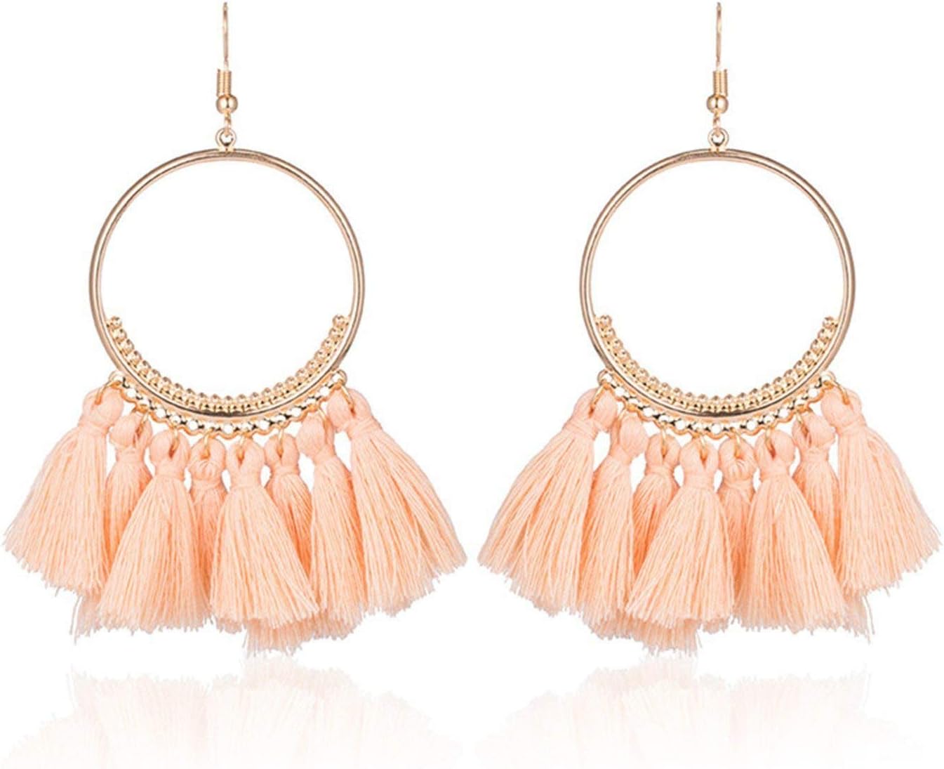 Good Gift Vintage Bohemian Handmade Cotton Tassel Earrings for Women Long Big Ethnic Fringe Drop Earrings Women's Jewelry Christmas Gifts