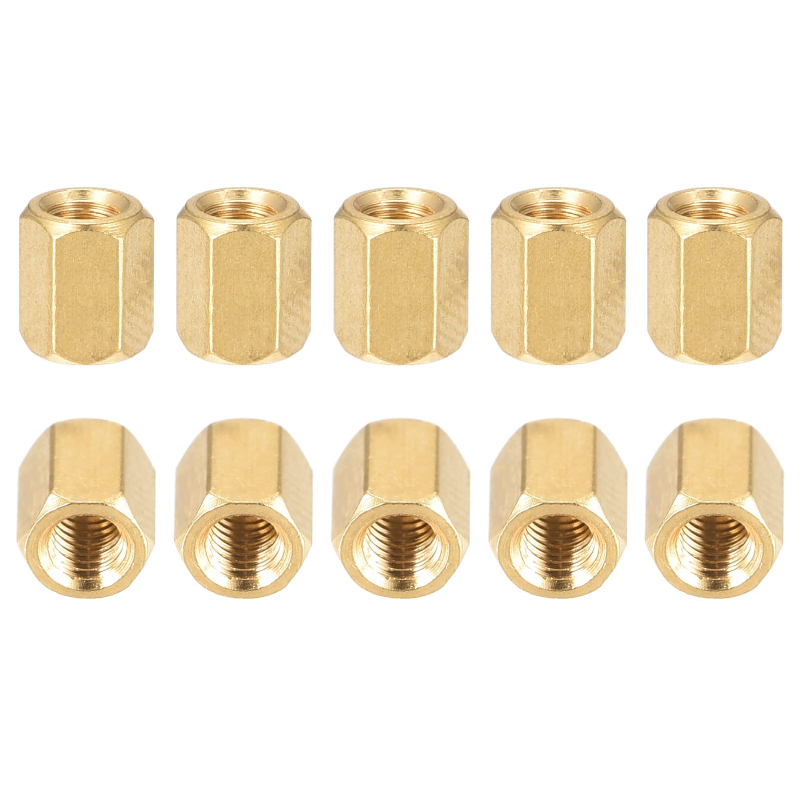 DTGN M3x7mm(DxL) - Hex Standoff Spacer Nuts -100Pack- Good for Electronic Machine - Brass Coupling Screws - Copper Tone