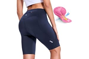Nepest Womens Padded Bike Shorts 4D Padding Cycling Shorts with Zipper Pocket Riding Bicycle Cycle Road Biking Underwear