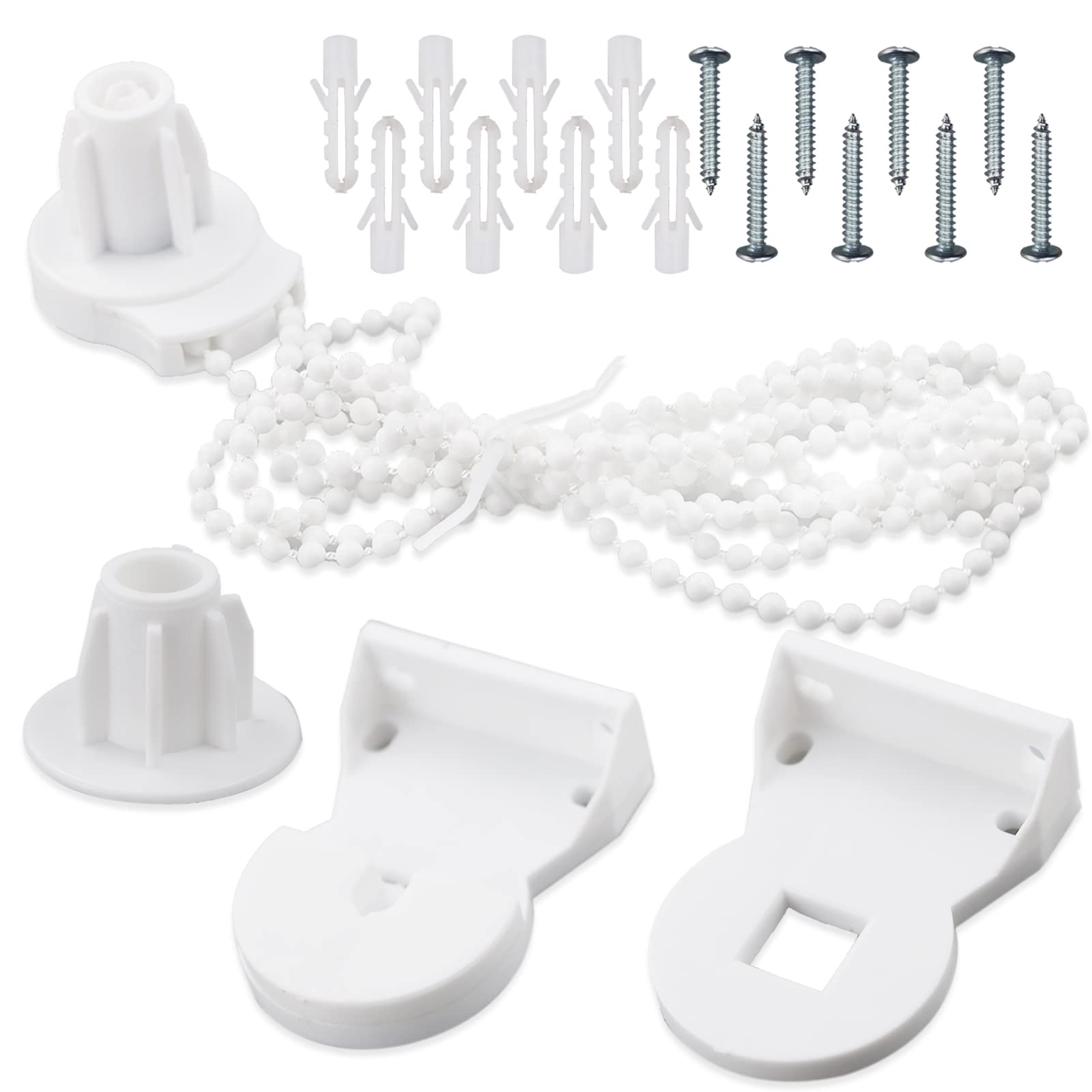 Roller Blind Fittings,25mm Child Safe Plastic Spare Roller Blind Replacement Repair Kit ,Curtain Roller Blind Accessories with Beaded Chain Spare Kit for Curtain Rods/Blackout Roller Blind Brackets