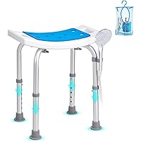 VEVOR Shower Chair, Adjustable Height Shower Stool, Shower Seat for Inside Shower or Tub, Non-Slip Bench Bathtub Stool Seat f