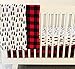 Boy Crib Skirt Woodland in Red and Black Buffalo Plaid by Twig + Bird Handmade in The USA