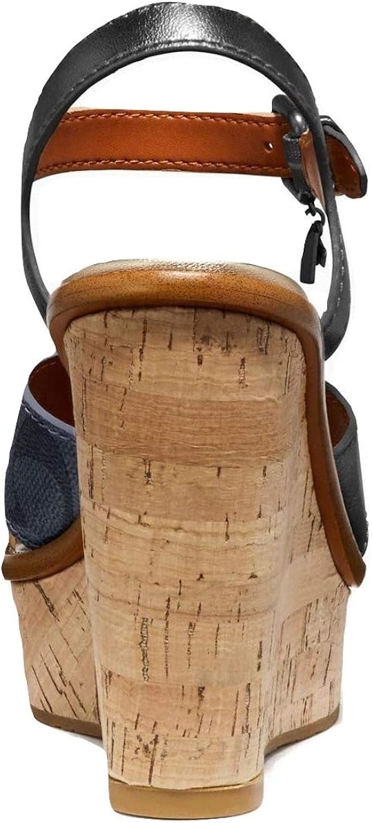 coach cross band high wedge sandal