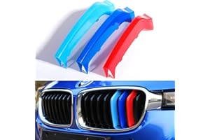 TOPGRIL M-Colored Stripe Grille Insert Trims M Sport M-Performance Grille Insert Trim Strips For 2013-2018 BMW F30 F31 3 Series 316i 318i 320i 328i 330i 335i 340i (8-Beams ONLY, Not for 11 Beams)