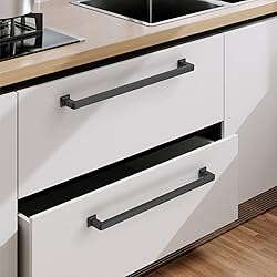 9BUILD 6 Pack 15 Inch Cabinet Handles Matte Black