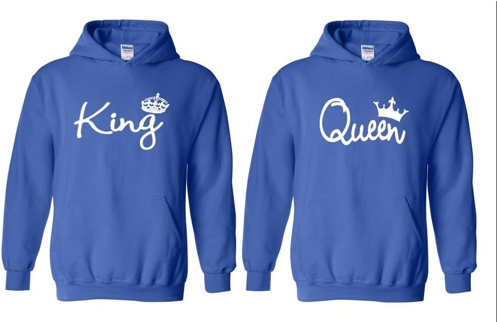 King and Queen Fashion Crowns for Couple - Couple Hoodie