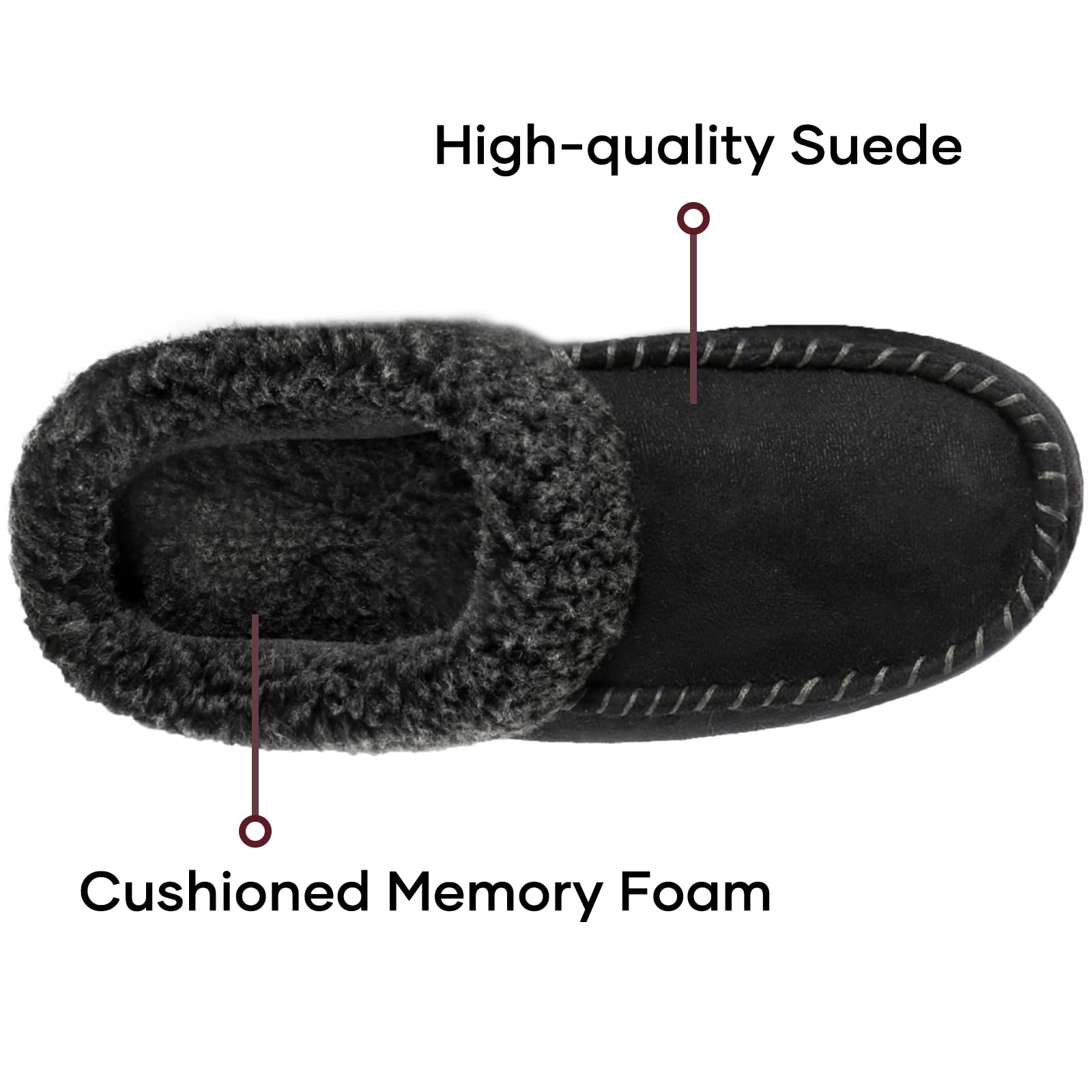 ULTRAIDEAS Men's Nealon Moccasin Clog Slipper, Slip on Indoor/Outdoor House Shoes