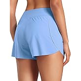 HeyNuts My Pace Athletic Shorts for Women, Upgraded Mid Waisted Workout Gym Running Shorts with Liner 3"