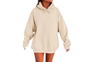 BAOQIN Hoodies for Women Long Sleeve Drawstring Hooded Sweatshirts Womens Fall Winter Plain Oversized Hoodie With Pockets